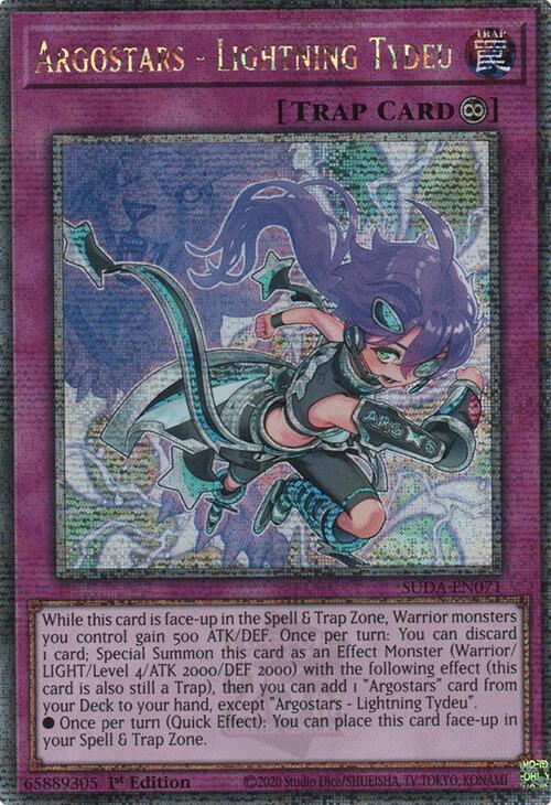 Argostars - Lightning Tydeu (Quarter Century Secret Rare) [SUDA-EN071] Quarter Century Secret Rare | Exor Games Summserside