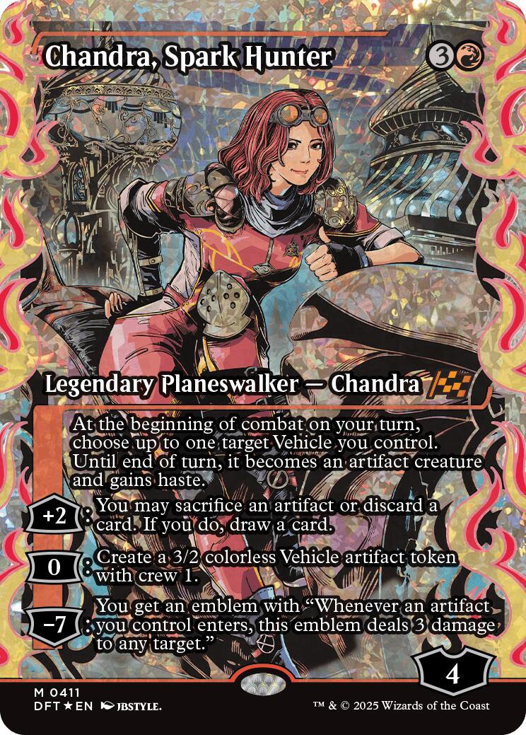 Chandra, Spark Hunter (Showcase Fracture Foil) (Japanese) [Aetherdrift] | Exor Games Summserside