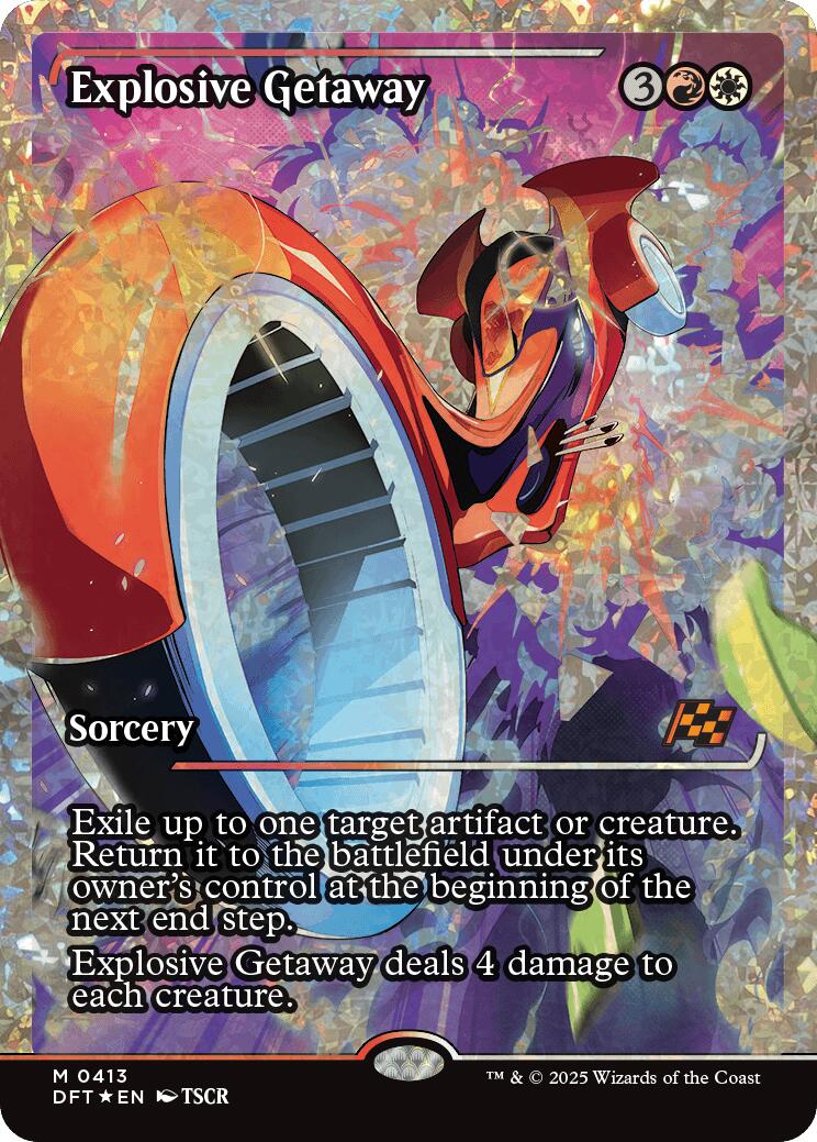 Explosive Getaway (Showcase Fracture Foil) (Japanese) [Aetherdrift] | Exor Games Summserside