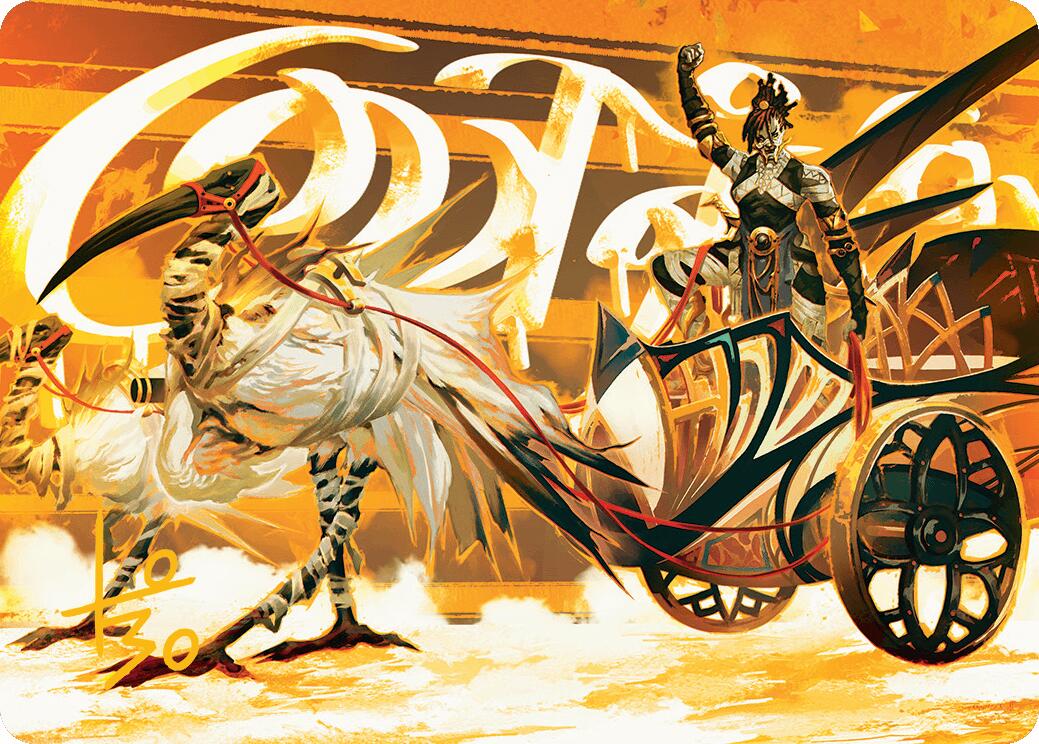 Skyseer's Chariot Art Card (Gold-Stamped Signature) [Aetherdrift Art Series] | Exor Games Summserside