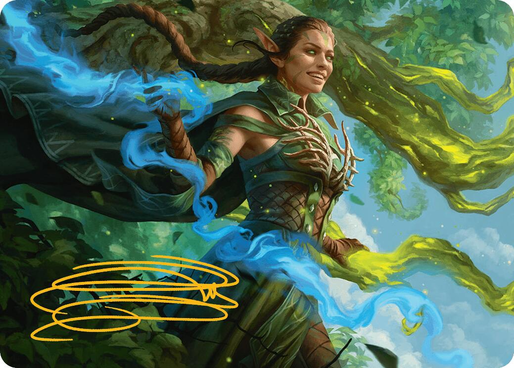 Nissa, Worldsoul Speaker Art Card (Gold-Stamped Signature) [Aetherdrift Art Series] | Exor Games Summserside