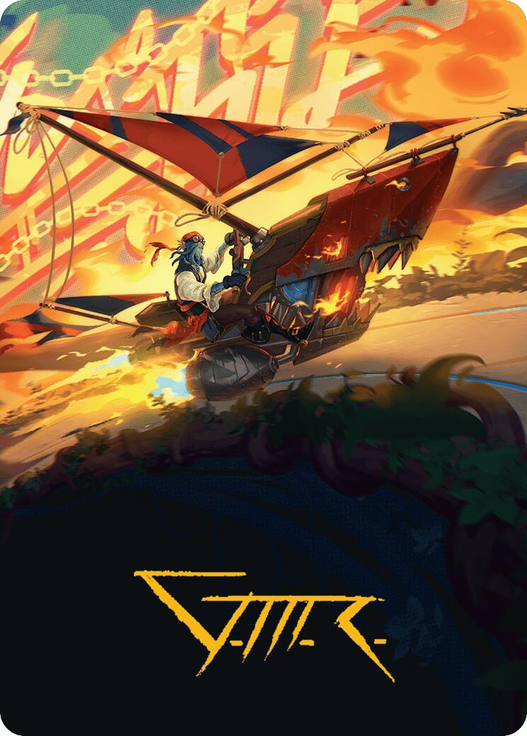 Boosted Sloop Art Card (Gold-Stamped Signature) [Aetherdrift Art Series] | Exor Games Summserside