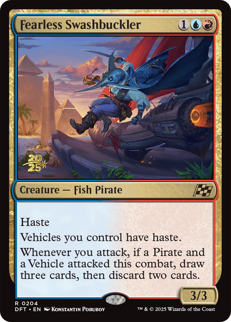 Fearless Swashbuckler [Aetherdrift Prerelease Promos] | Exor Games Summserside