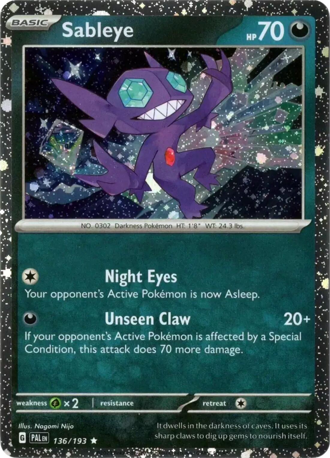 Sableye (136/193) (Cosmos Holo) [Scarlet & Violet: Paldea Evolved] | Exor Games Summserside