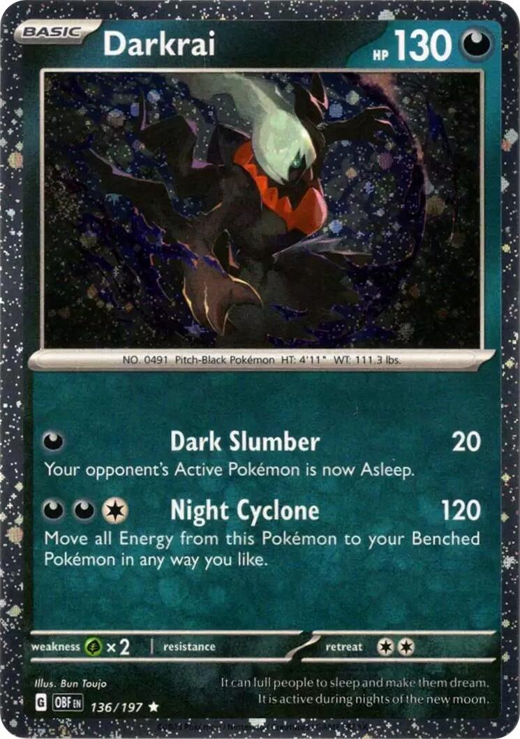 Darkrai (136/197) (Cosmos Holo) [Scarlet & Violet: Obsidian Flames] | Exor Games Summserside