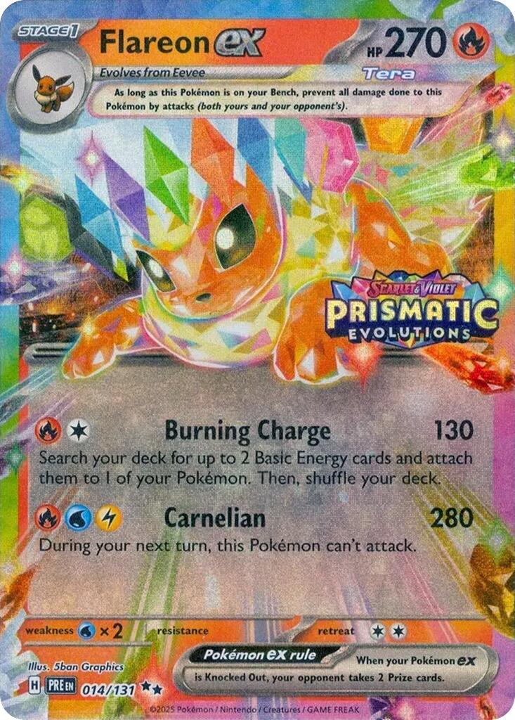 Flareon ex (014/131) (Prismatic Evolutions Stamp) [Scarlet & Violet: Prismatic Evolutions] | Exor Games Summserside