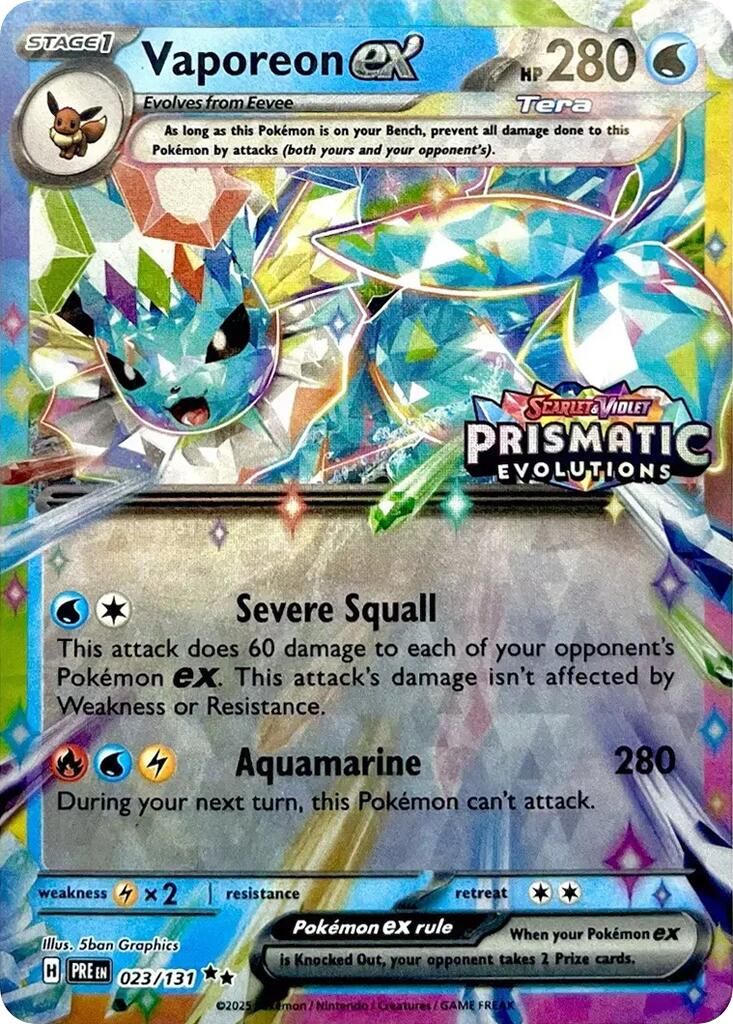Vaporeon ex (023/131) (Prismatic Evolutions Stamp) [Scarlet & Violet: Prismatic Evolutions] | Exor Games Summserside