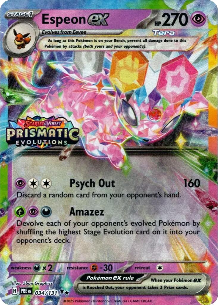 Espeon ex (034/131) (Prismatic Evolutions Stamp) [Scarlet & Violet: Prismatic Evolutions] | Exor Games Summserside