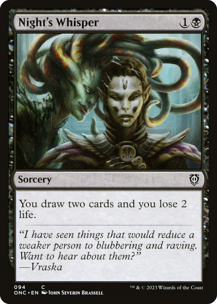 Night's Whisper [Phyrexia: All Will Be One Commander] | Exor Games Summserside