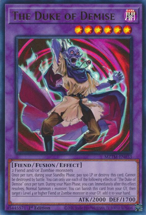 The Duke of Demise [MZTM-EN033] Ultra Rare | Exor Games Summserside
