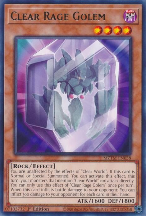 Clear Rage Golem [MZTM-EN038] Rare | Exor Games Summserside