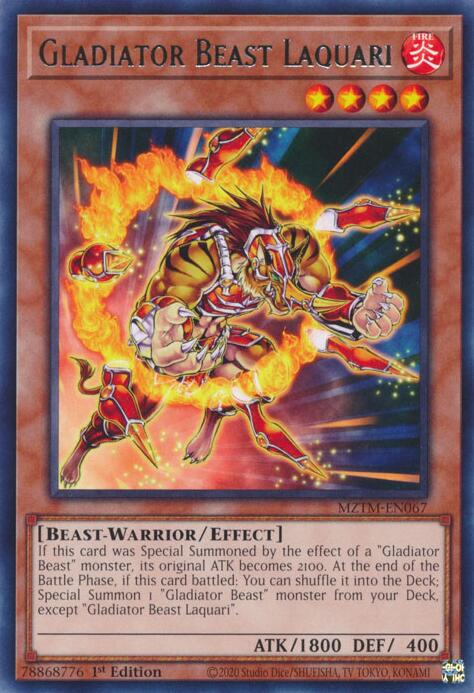 Gladiator Beast Laquari [MZTM-EN067] Rare | Exor Games Summserside
