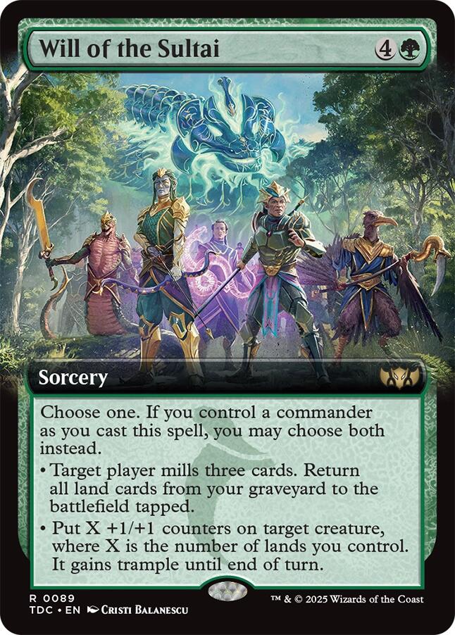 Will of the Sultai (Extended Art) [Tarkir: Dragonstorm Commander] | Exor Games Summserside