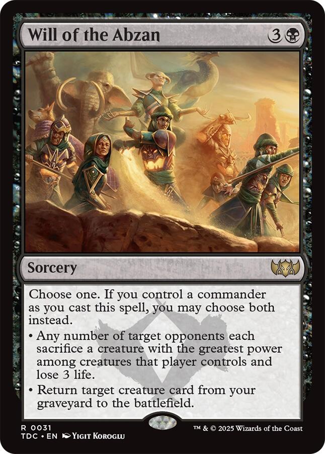 Will of the Abzan [Tarkir: Dragonstorm Commander] | Exor Games Summserside