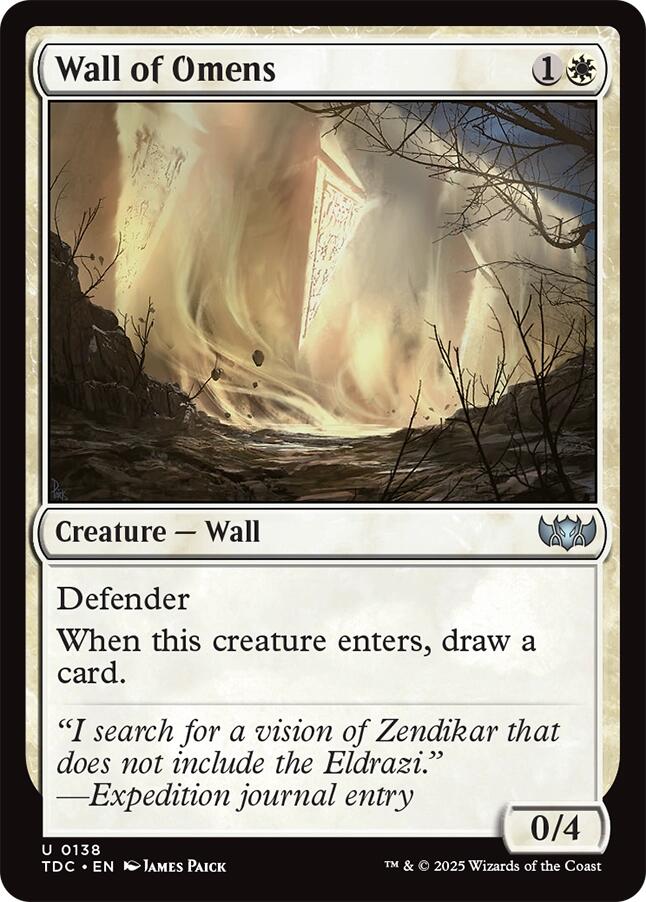 Wall of Omens [Tarkir: Dragonstorm Commander] | Exor Games Summserside