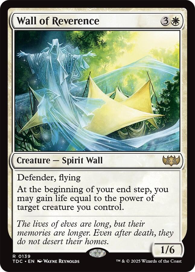 Wall of Reverence [Tarkir: Dragonstorm Commander] | Exor Games Summserside
