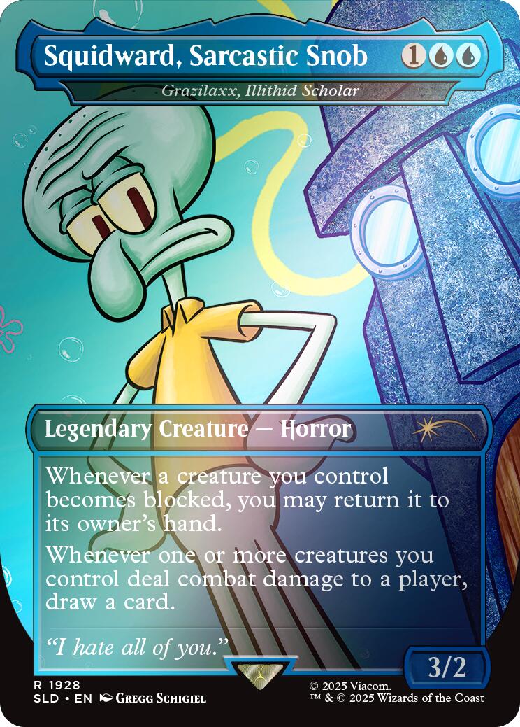 Squidward, Sarcastic Snob - Grazilaxx, Illithid Scholar (Rainbow Foil) [Secret Lair Drop Series] | Exor Games Summserside