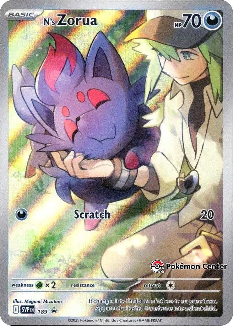 N's Zorua (SVP189) (Pokemon Center Exclusive) [Scarlet & Violet: Black Star Promos] | Exor Games Summserside