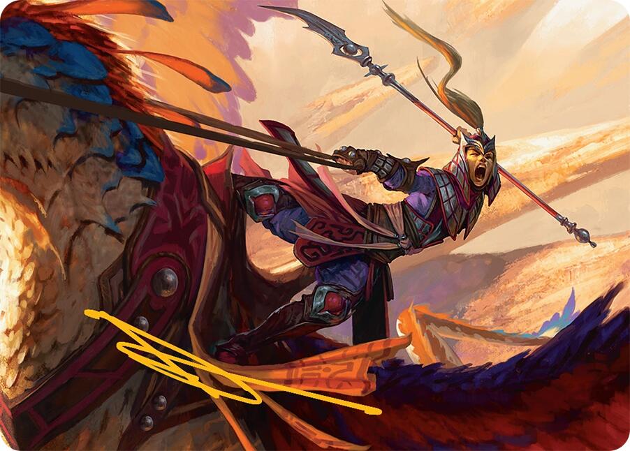 Dragonback Lancer Art Card (3/54) (Gold-Stamped Signature) [Tarkir: Dragonstorm Art Series] | Exor Games Summserside