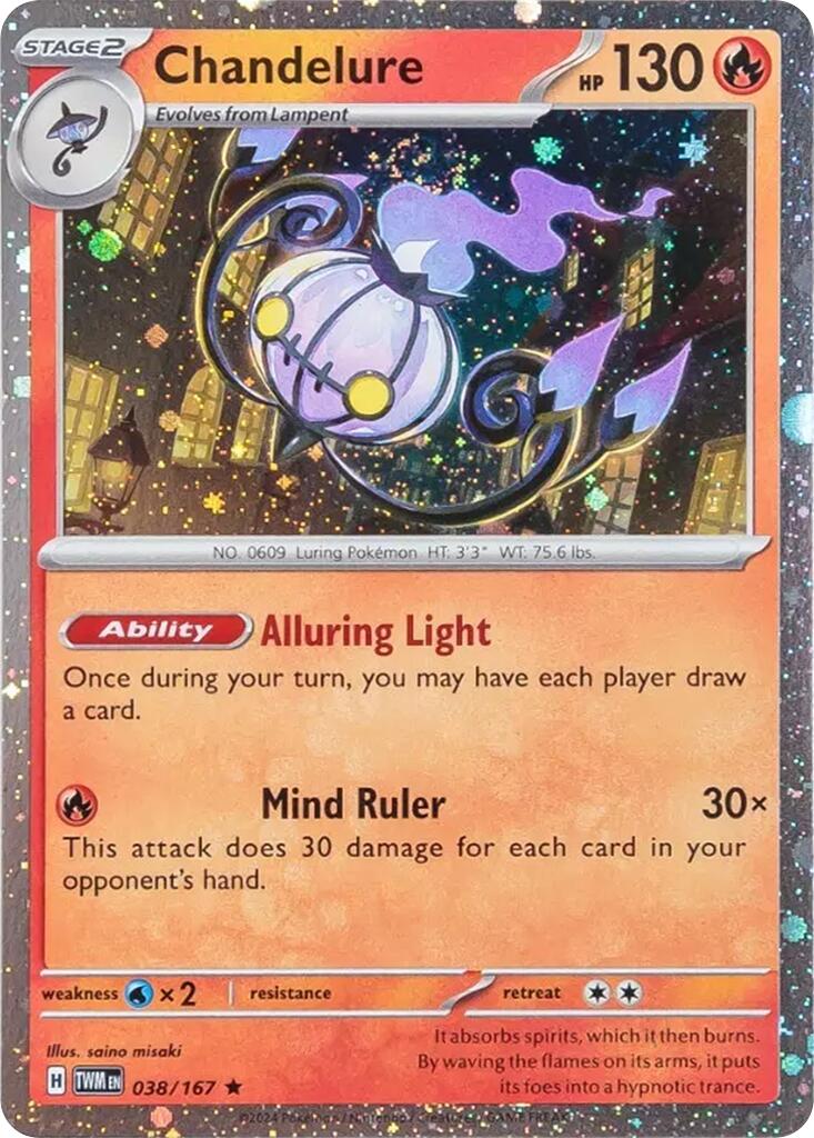 Chandelure (038/167) (Cosmos Holo) [Scarlet & Violet: Twilight Masquerade] | Exor Games Summserside