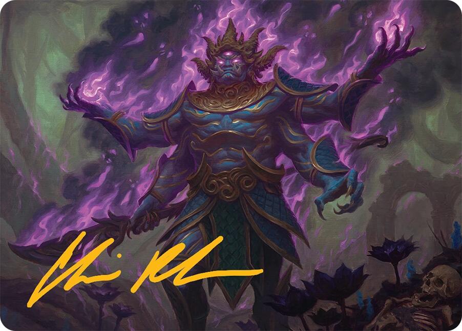 Rot-Curse Rakshasa Art Card (13/54) (Gold-Stamped Signature) [Tarkir: Dragonstorm Art Series] | Exor Games Summserside