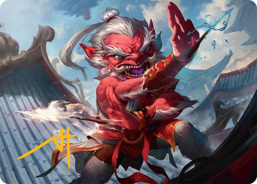 Devoted Duelist Art Card (15/54) (Gold-Stamped Signature) [Tarkir: Dragonstorm Art Series] | Exor Games Summserside