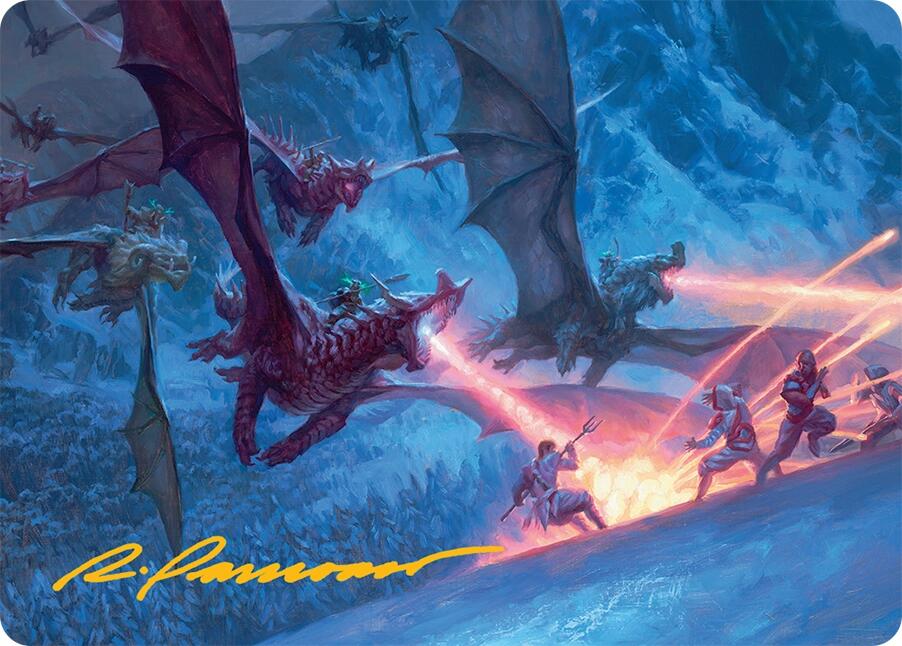 Dragonback Assault Art Card (22/54) (Gold-Stamped Signature) [Tarkir: Dragonstorm Art Series] | Exor Games Summserside