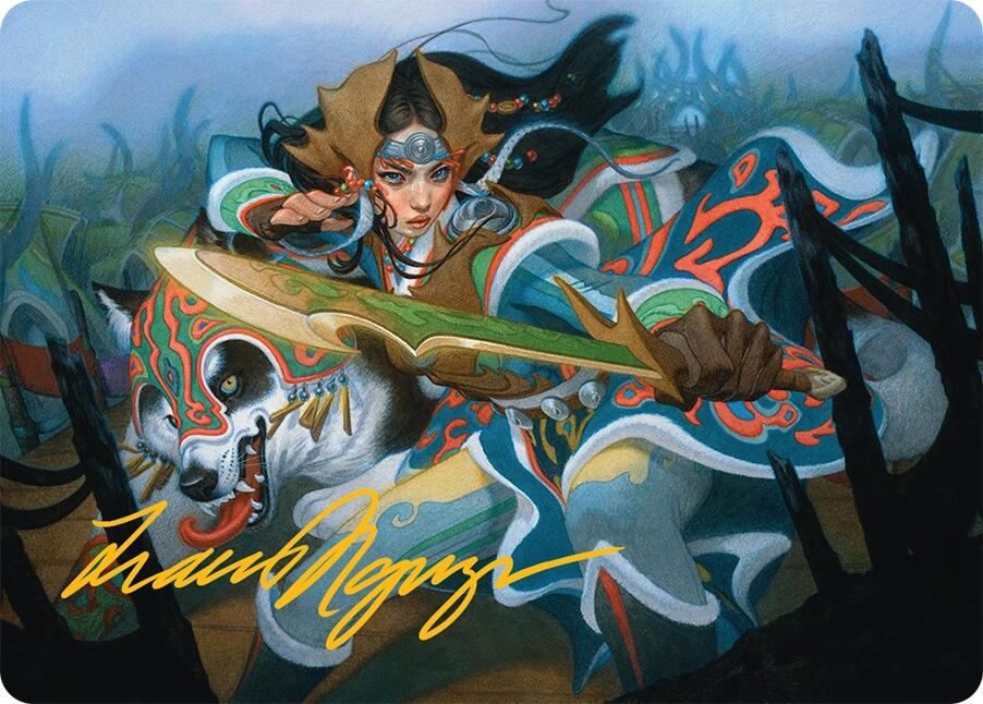 Eshki Dragonclaw Art Card (23/54) (Gold-Stamped Signature) [Tarkir: Dragonstorm Art Series] | Exor Games Summserside