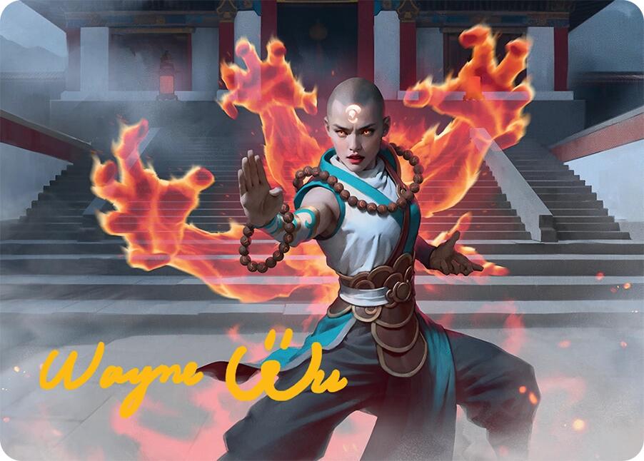 Flamehold Grappler Art Card (24/54) (Gold-Stamped Signature) [Tarkir: Dragonstorm Art Series] | Exor Games Summserside