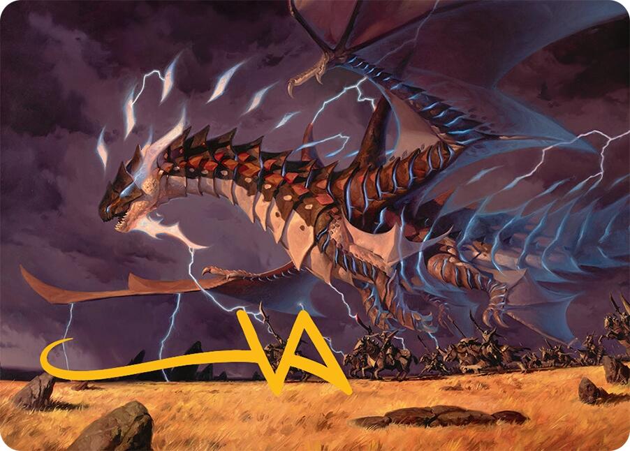 Neriv, Heart of the Storm Art Card (25/54) (Gold-Stamped Signature) [Tarkir: Dragonstorm Art Series] | Exor Games Summserside