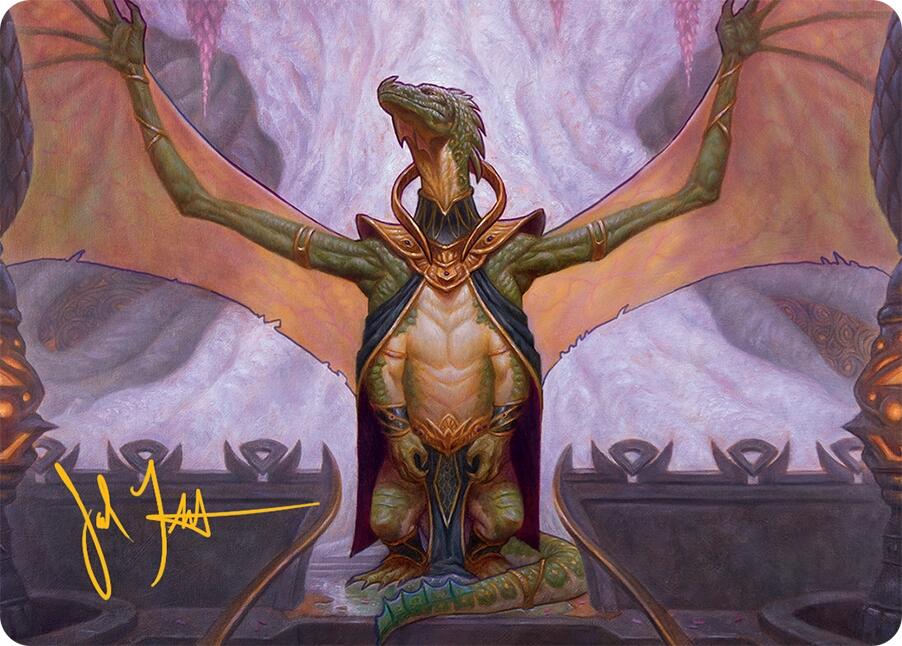 Kheru Goldkeeper Art Card (36/54) (Gold-Stamped Signature) [Tarkir: Dragonstorm Art Series] | Exor Games Summserside