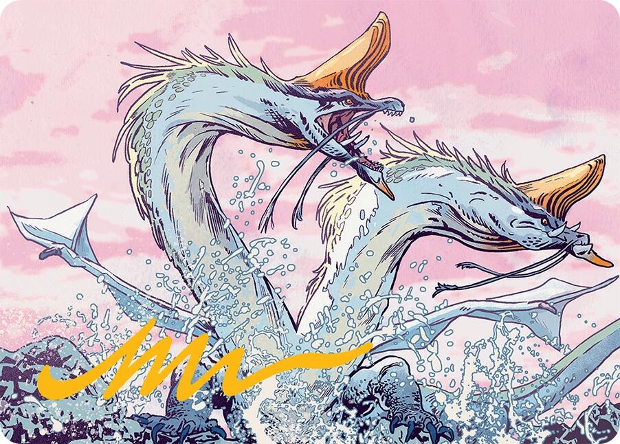 Twinmaw Stormbrood Art Card (39/54) (Gold-Stamped Signature) [Tarkir: Dragonstorm Art Series] | Exor Games Summserside
