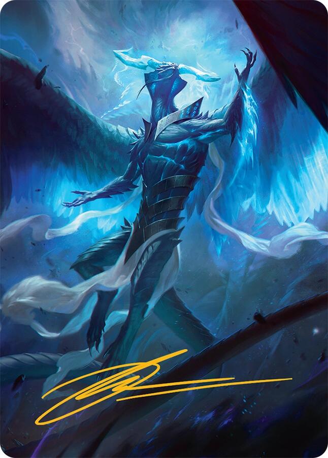 Ugin, Eye of the Storms Art Card (1/54) (Gold-Stamped Signature) [Tarkir: Dragonstorm Art Series] | Exor Games Summserside