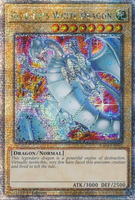 Blue-Eyes White Dragon (New Art) [RA04-EN002] Quarter Century Secret Rare | Exor Games Summserside
