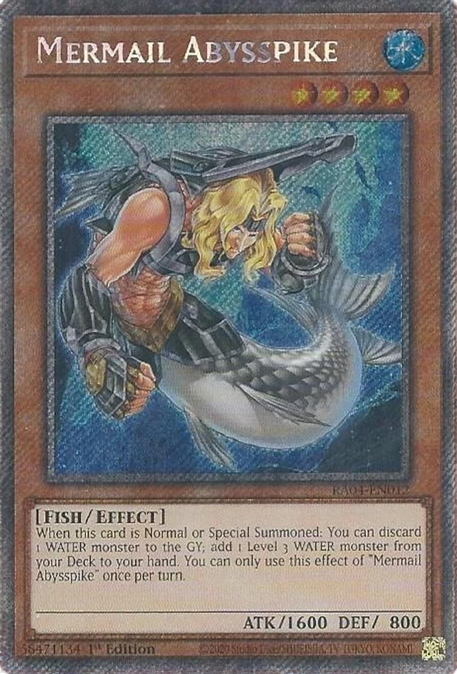 Mermail Abysspike [RA04-EN012] Platinum Secret Rare | Exor Games Summserside