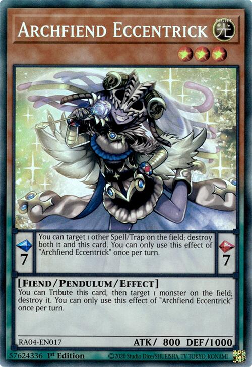 Archfiend Eccentrick [RA04-EN017] Prismatic Collector's Rare | Exor Games Summserside