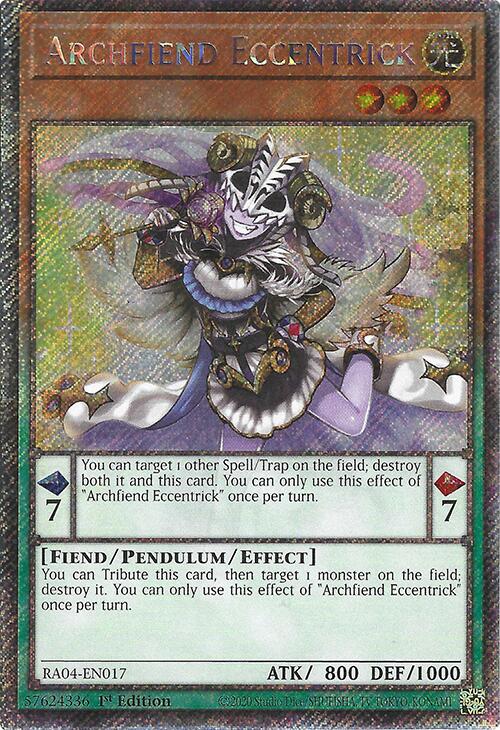 Archfiend Eccentrick [RA04-EN017] Platinum Secret Rare | Exor Games Summserside