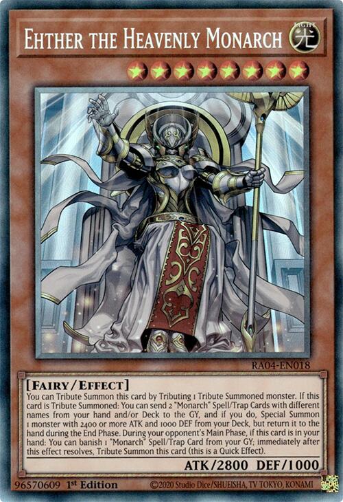 Ehther the Heavenly Monarch [RA04-EN018] Prismatic Collector's Rare | Exor Games Summserside