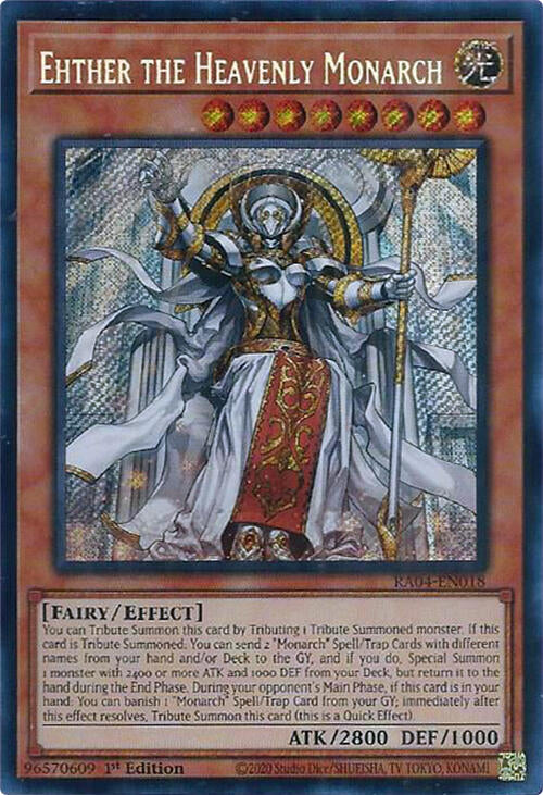 Ehther the Heavenly Monarch [RA04-EN018] Secret Rare | Exor Games Summserside