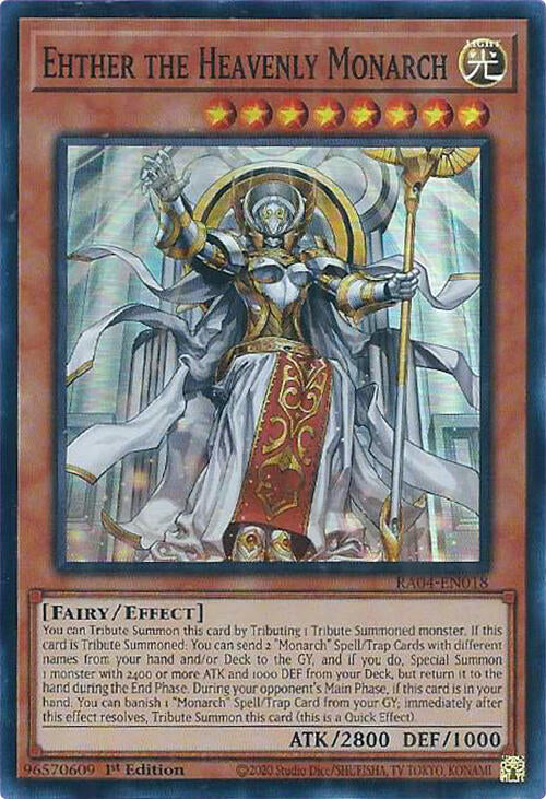 Ehther the Heavenly Monarch [RA04-EN018] Super Rare | Exor Games Summserside