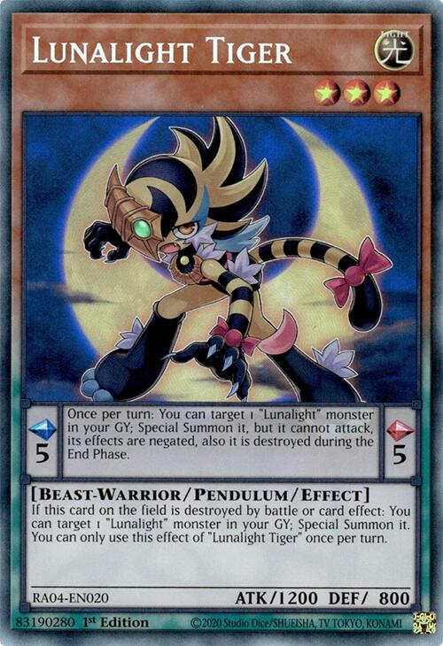 Lunalight Tiger [RA04-EN020] Prismatic Collector's Rare | Exor Games Summserside