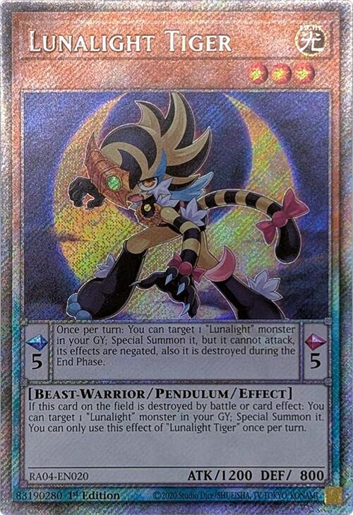 Lunalight Tiger [RA04-EN020] Platinum Secret Rare | Exor Games Summserside
