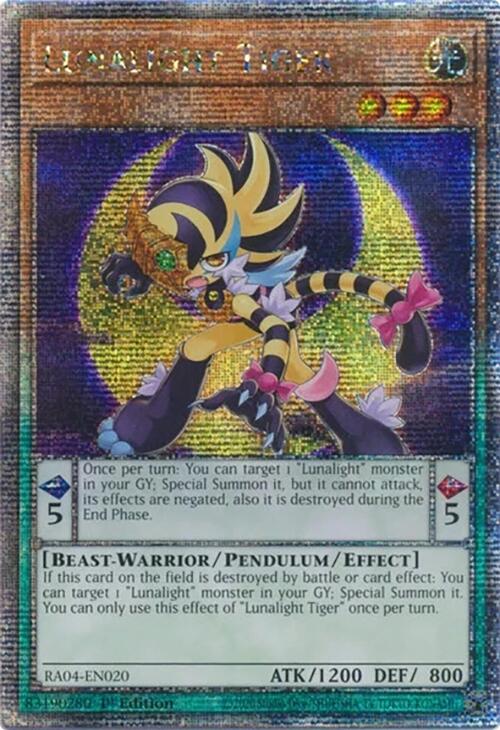 Lunalight Tiger [RA04-EN020] Quarter Century Secret Rare | Exor Games Summserside