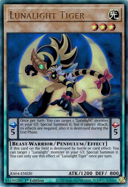 Lunalight Tiger [RA04-EN020] Prismatic Ultimate Rare | Exor Games Summserside