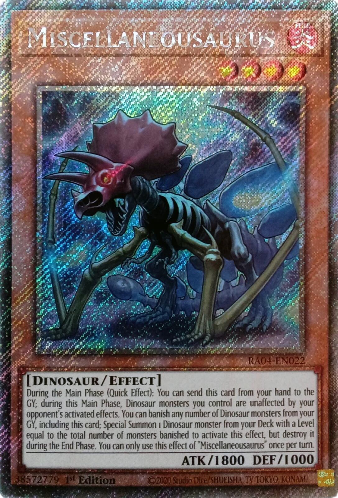 Miscellaneousaurus [RA04-EN022] Platinum Secret Rare | Exor Games Summserside