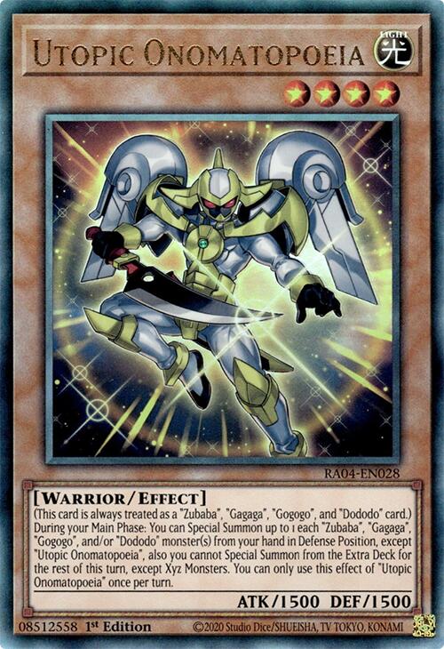 Utopic Onomatopoeia [RA04-EN028] Ultimate Rare | Exor Games Summserside