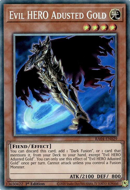 Evil HERO Adusted Gold [RA04-EN029] Prismatic Collector's Rare | Exor Games Summserside