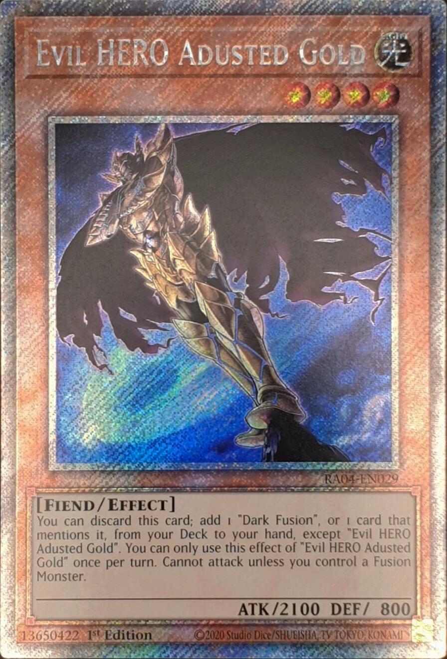 Evil HERO Adusted Gold [RA04-EN029] Platinum Secret Rare | Exor Games Summserside