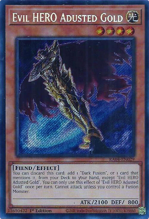 Evil HERO Adusted Gold [RA04-EN029] Secret Rare | Exor Games Summserside