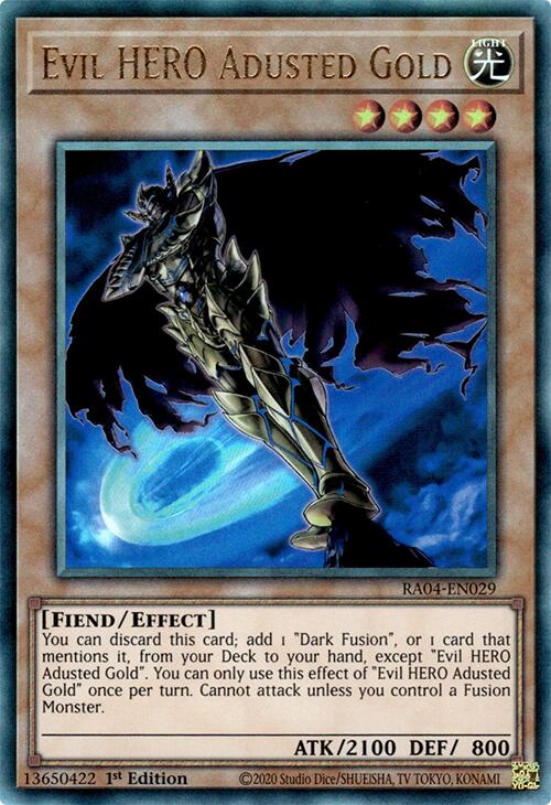 Evil HERO Adusted Gold [RA04-EN029] Prismatic Ultimate Rare | Exor Games Summserside